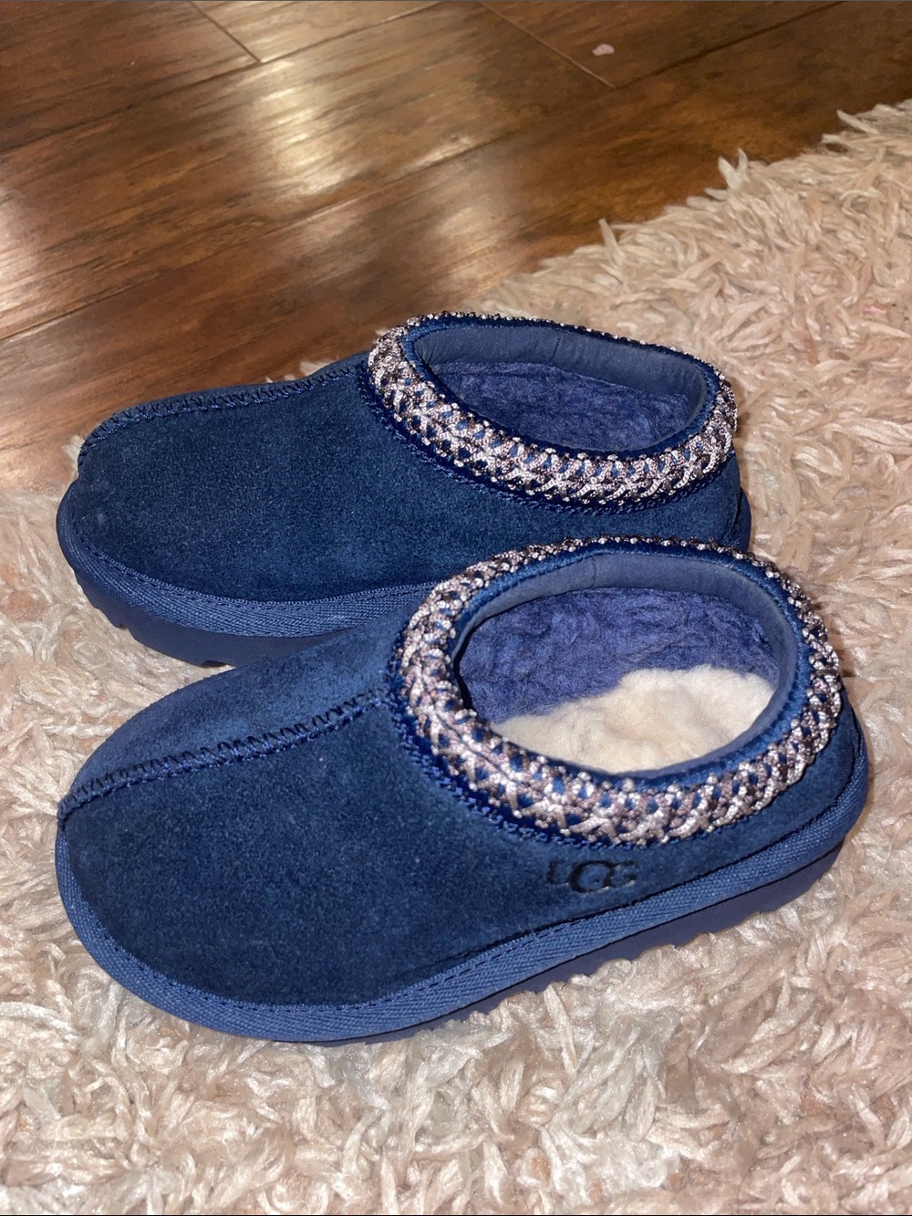 Navy Suede Cozy Slip-On Slippers